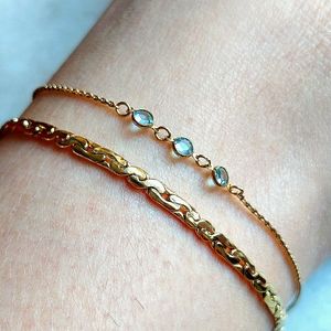 Vintage 14k Gold Plated S Chain Bracelet 7.5"